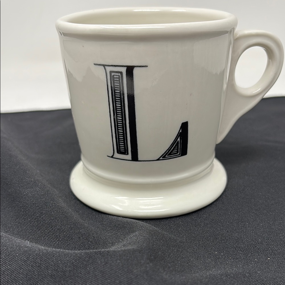 ANTHROPOLOGIE Monogram Initial 'L' Ceramic Mug